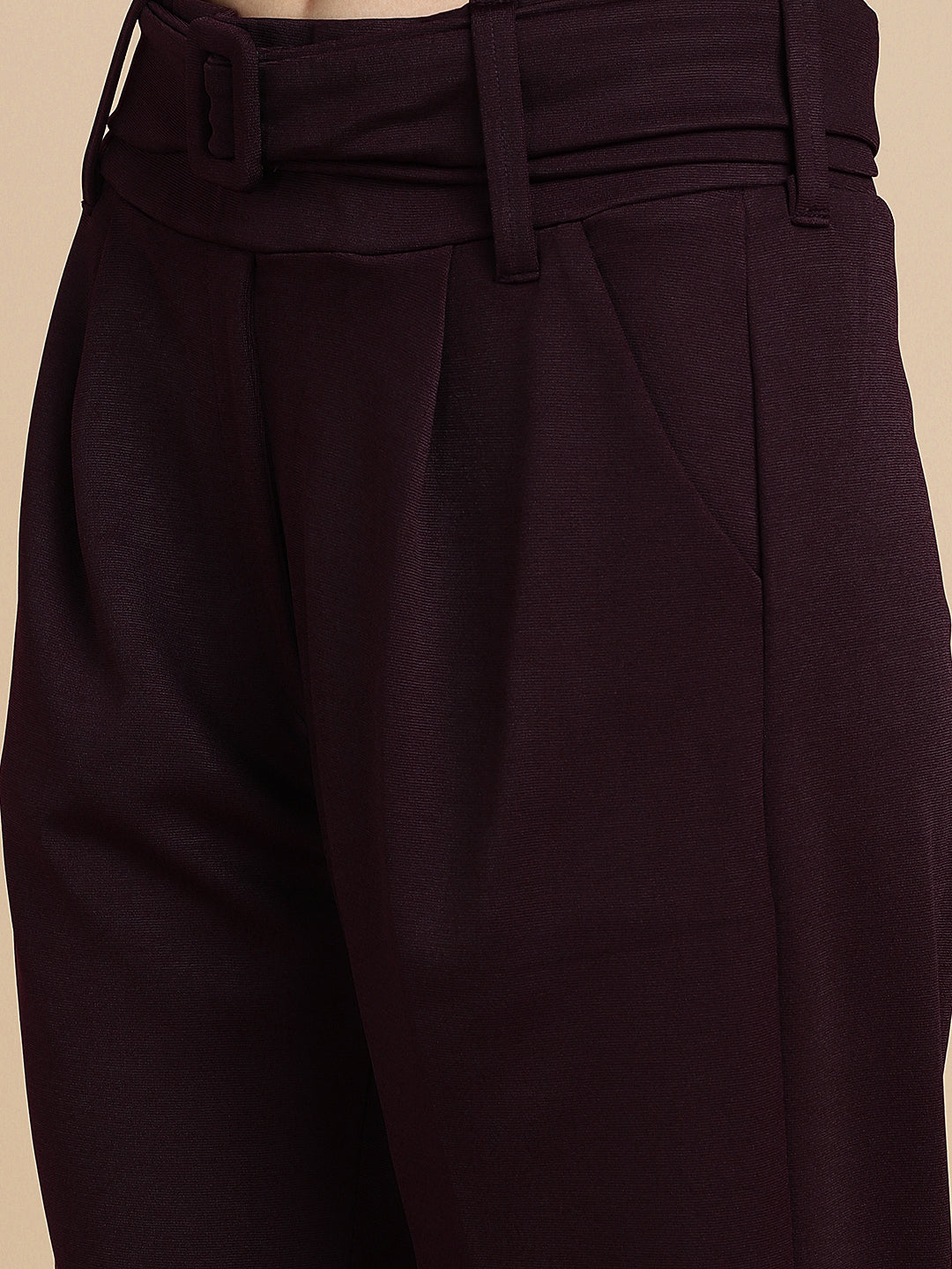Women's High Waist Stretchable Formal Wide Leg Parallel Trouser Pants with  Belt - 693 - EFab Enterprises at Rs 749.00, New Delhi | ID: 2852228902597