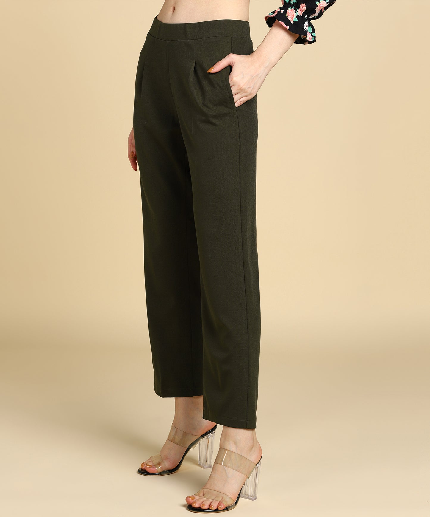 High Waist Formal Relaxed Parallel Trousers