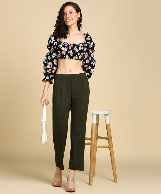 High Waist Formal Relaxed Parallel Trousers - Glossia Fashion