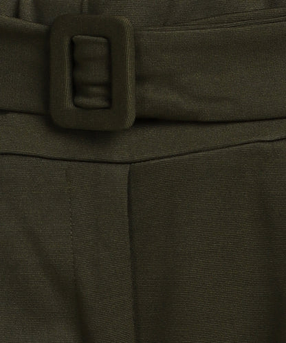 High Waist Formal Wide Leg Parallel Trouser with Belt - Glossia Fashion
